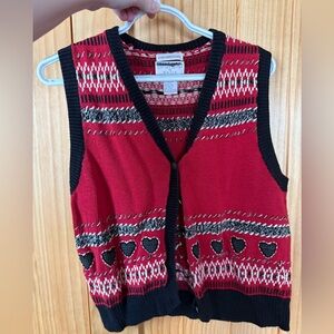 knit heart vest